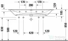 Duravit Viu 123x49 bútorral aláépíthető mosdó 2 csaplyukkal 2344120024 ( 234412 )