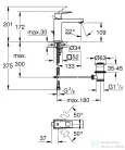 Grohe EUROCUBE M mosdó csaptelep automata leeresztővel,Brushed Hard Graphite 23445AL0