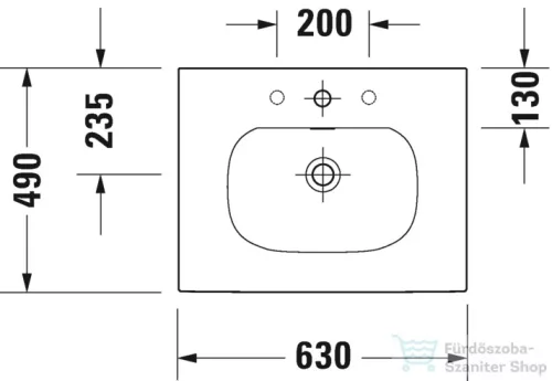 Duravit Viu 63x49 bútorral aláépíthető mosdó 2344630000 ( 234463 )