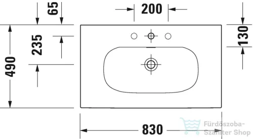 Duravit Viu 83x49 bútorral aláépíthető mosdó 2344830000 ( 234483 )