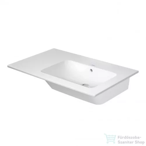 Duravit ME BY STARCK 830x490 mm-es bútorral aláépíthető csaplyuk nélküli mosdó jobb oldali medencével,Wondergliss bevonattal 23468300601