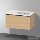 Duravit ME BY STARCK 830x490 mm-es bútorral aláépíthető csaplyuk nélküli mosdó jobb oldali medencével,Wondergliss bevonattal 23468300601