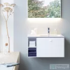 Duravit ME BY STARCK 830x490 mm-es bútorral aláépíthető mosdó jobb oldali medencével,Wondergliss bevonattal,White Satin matt 23468332001