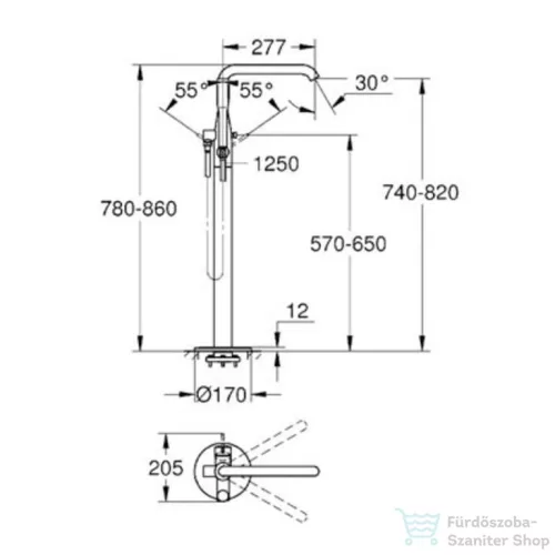 Grohe ESSENCE kádcsaptelep szabadonálló kádhoz, króm  23491001