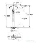 Grohe Essence New egykaros kádcsaptelep szabadonálló kádhoz, supersteel 23491DC1