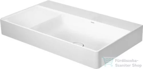 Duravit DURASQUARE 80x47 cm-es bútorral aláépíthető csaplyuk- és túlfolyó nélküli mosdó jobbos medencével,2349800070