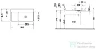 Duravit DURASQUARE 80x47 cm-es bútorral aláépíthető csaplyuk- és túlfolyó nélküli mosdó jobbos medencével,2349800070