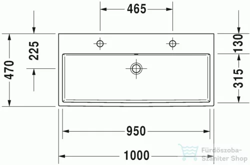 Duravit Vero Air 100x47 cm mosdó két csaplyukkal, csiszolt 2350100026 ( 235010 )