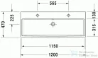 Duravit Vero Air 120x47 cm mosdó két csaplyukkal, csiszolt 2350120026 ( 235012 )