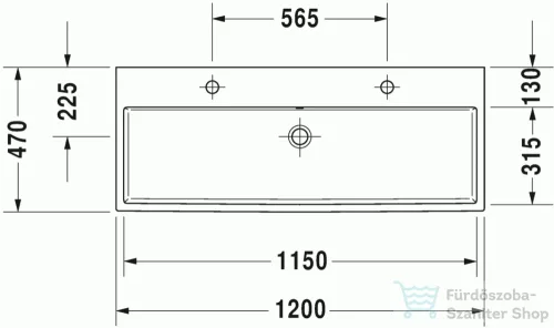 Duravit Vero Air 120x47 cm mosdó két csaplyukkal, csiszolt 2350120026 ( 235012 )