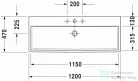 Duravit Vero Air 120x47 cm mosdó, csiszolt 2350120027 ( 235012 )