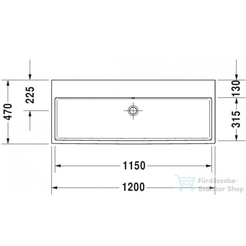 Duravit VERO AIR 120x47 cm-es csiszolt mosdó csaplyuk nélkül,Wondergliss bevonattal,23501200281