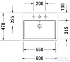 Duravit VERO AIR 60x47 cm-es bútorral aláépíthető mosdó,2350600000