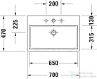 Duravit VERO AIR 70x47 cm-es bútorral aláépíthető mosdó,2350700000