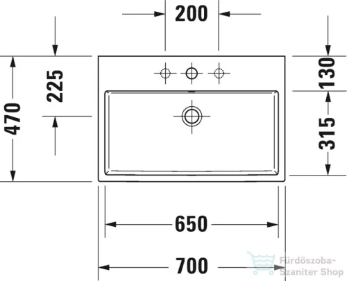 Duravit VERO AIR 70x47 cm-es bútorral aláépíthető mosdó,2350700000