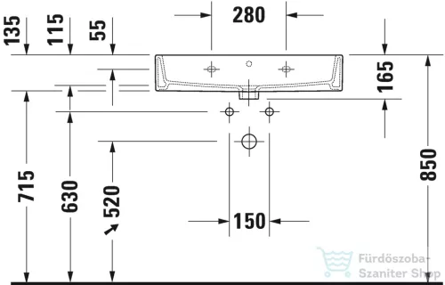 Duravit VERO AIR 70x47 cm-es bútorral aláépíthető mosdó,2350700000