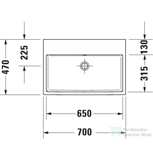 Duravit VERO AIR 70x47 cm-es csiszolt mosdó csaplyuk nélkül,2350700028