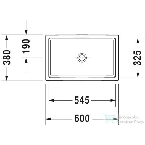Duravit VERO AIR 60x38 cm-es ráültethető mosdó csaplyuk és túlfolyó nélkül,Wondergliss bevonattal,23516000001
