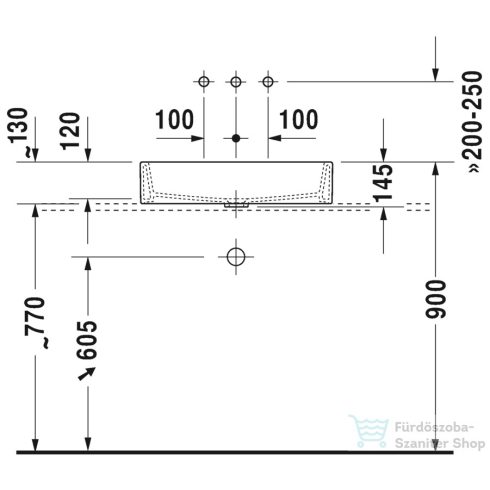 Duravit VERO AIR 60x38 cm-es ráültethető mosdó csaplyuk és túlfolyó nélkül,Wondergliss bevonattal,23516000001