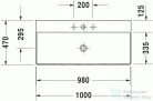 Duravit DuraSquare 100x47 cm mosdó, csiszolt 2353100071 ( 235310 )