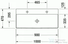 Duravit DuraSquare 100x47 cm mosdó két csaplyukkal, csiszolt 2353100072 ( 235310 )