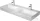 Duravit DURASQUARE 120x47 cm-es bútorral aláépíthető dupla mosdó két csaplyukkal,Wondergliss bevonattal,23531200411