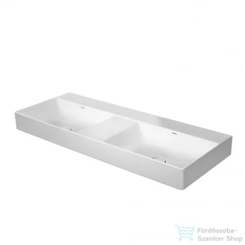 Duravit DURASQUARE 120x47 cm-es bútorral aláépíthető dupla mosdó csaplyuk nélkül,2353120070