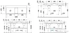 Duravit DURASQUARE 120x47 cm-es bútorral aláépíthető dupla mosdó csaplyuk nélkül,2353120070