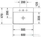 Duravit DURASQUARE 60x47 cm-es bútorral aláépíthető mosdó,2353600041