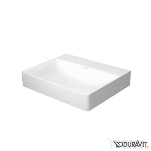 Duravit DURASQUARE 60x47 cm-es bútorral aláépíthető csiszolt mosdó csaplyuk nélkül,Wondergliss bevonattal,23536000791