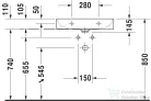 Duravit DURASQUARE 60x47 cm-es bútorral aláépíthető csiszolt mosdó csaplyuk nélkül,Wondergliss bevonattal,23536000791