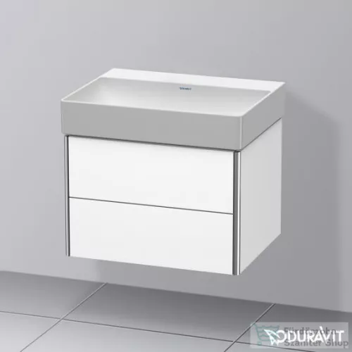 Duravit DURASQUARE 60x47 cm-es bútorral aláépíthető csiszolt mosdó csaplyuk nélkül,Wondergliss bevonattal,23536000791