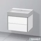 Duravit DURASQUARE 60x47 cm-es bútorral aláépíthető csiszolt mosdó csaplyuk nélkül,2353600079