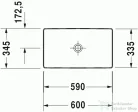 Duravit DuraSquare 60x34,5 cm ráültethető mosdó 2355600000 ( 235560 )