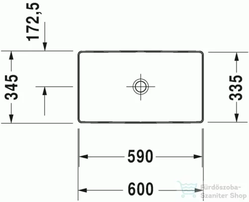 Duravit DuraSquare 60x34,5 cm ráültethető mosdó 2355600000 ( 235560 )