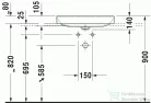 Duravit DuraSquare 60x34,5 cm ráültethető mosdó 2355600000 ( 235560 )