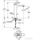 Grohe EUROSTYLE XL magasított mosdó csaptelep leeresztő nélkül,Króm 23570003