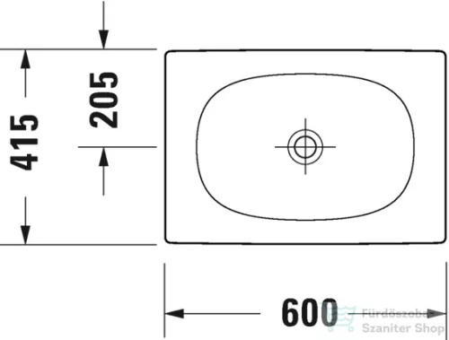 Duravit VIU 60x41,5 cm-es ráültethető mosdó Wondergliss bevonattal,23586000001