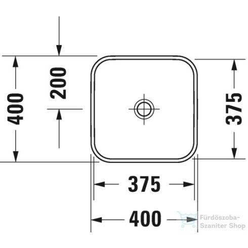 Duravit HAPPY D.2 PLUS 40x40 cm-es ráültethető csiszolt mosdó,fehér/antracit matt,2359406100
