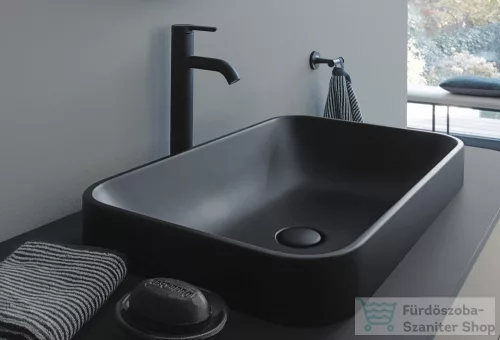 Duravit HAPPY D.2 PLUS 60x40 cm-es ráültethető csiszolt mosdó Wondergliss bevonattal,antracit matt 23596013001