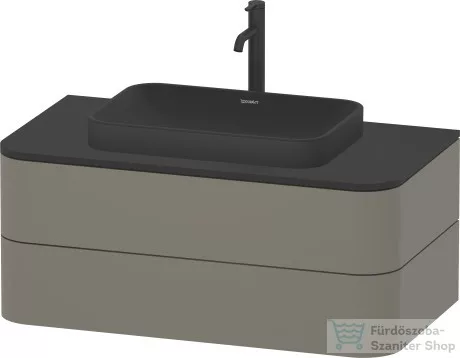 Duravit HAPPY D.2 PLUS 60x40 cm-es ráültethető csiszolt mosdó Wondergliss bevonattal,antracit matt 23596013001