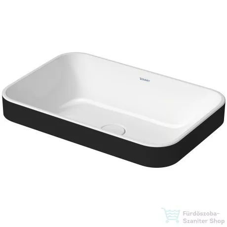 Duravit HAPPY D.2 PLUS 60x40 cm-es ráültethető csiszolt mosdó,fehér/antracit matt 2359606100