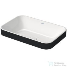   Duravit HAPPY D.2 PLUS 60x40 cm-es ráültethető csiszolt mosdó Wondergliss bevonattal,fehér/antracit matt 23596061001