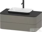 Duravit HAPPY D.2 PLUS 60x40 cm-es ráültethető csiszolt mosdó,fehér/antracit matt 2359606100