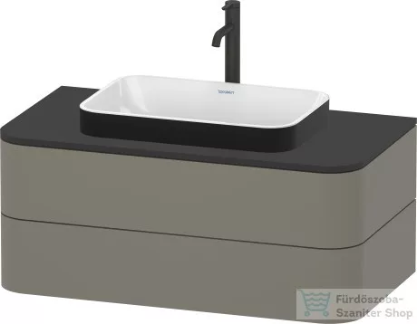 Duravit HAPPY D.2 PLUS 60x40 cm-es ráültethető csiszolt mosdó,fehér/antracit matt 2359606100