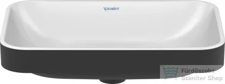 Duravit HAPPY D.2 PLUS 60x40 cm-es ráültethető csiszolt mosdó,fehér/antracit matt 2359606100