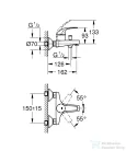 Grohe BAUCURVE kádtöltő csaptelep,króm 23599000