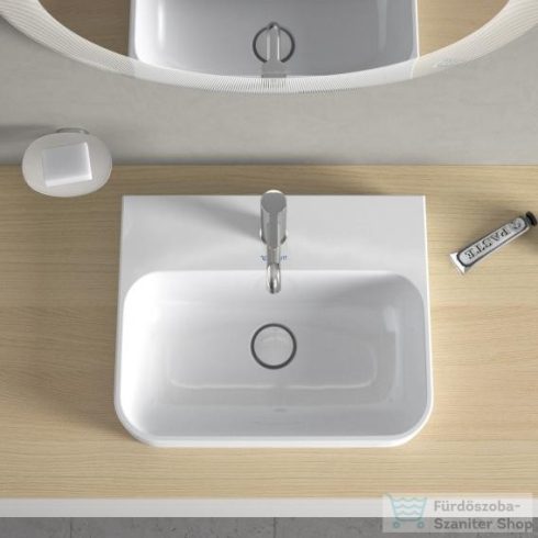 Duravit HAPPY D.2 PLUS 50x40 cm-es ráültethető csiszolt mosdó Wondergliss bevonattal,fehér 23605000001