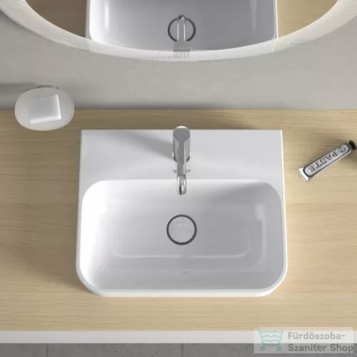 Duravit HAPPY D.2 PLUS 50x40 cm-es ráültethető csiszolt mosdó Wondergliss bevonattal,fehér 23605000001
