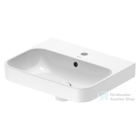 Duravit HAPPY D.2 PLUS 50x40 cm-es ráültethető csiszolt mosdó Wondergliss bevonattal,fehér 23605000001
